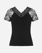 Floral Trim Knit Top