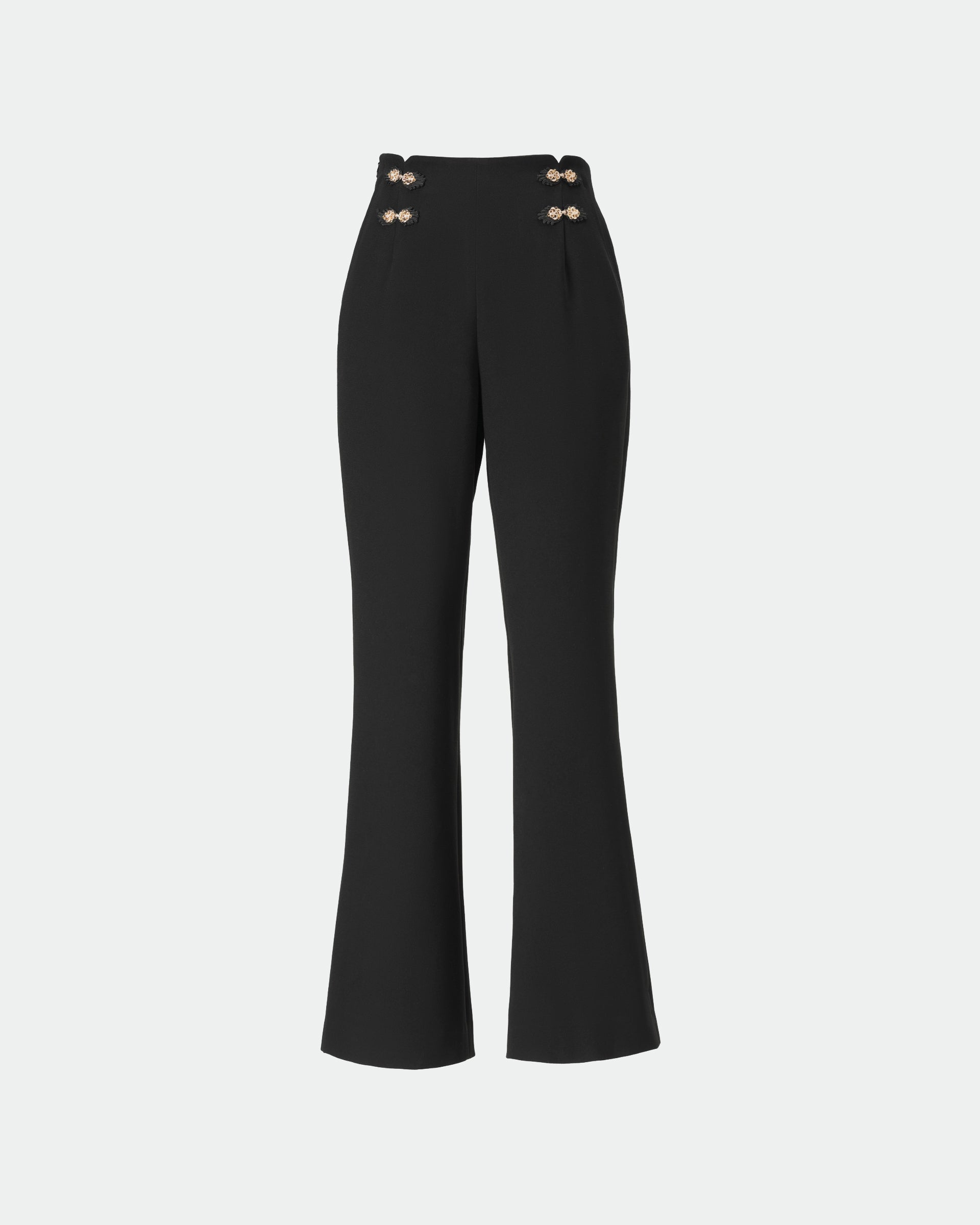 Black Wide-Leg Cropped Trousers - Sussiland