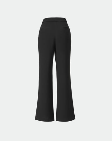 Black Wide-Leg Cropped Trousers - Sussiland