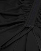 Black Ruched Midi Skirt