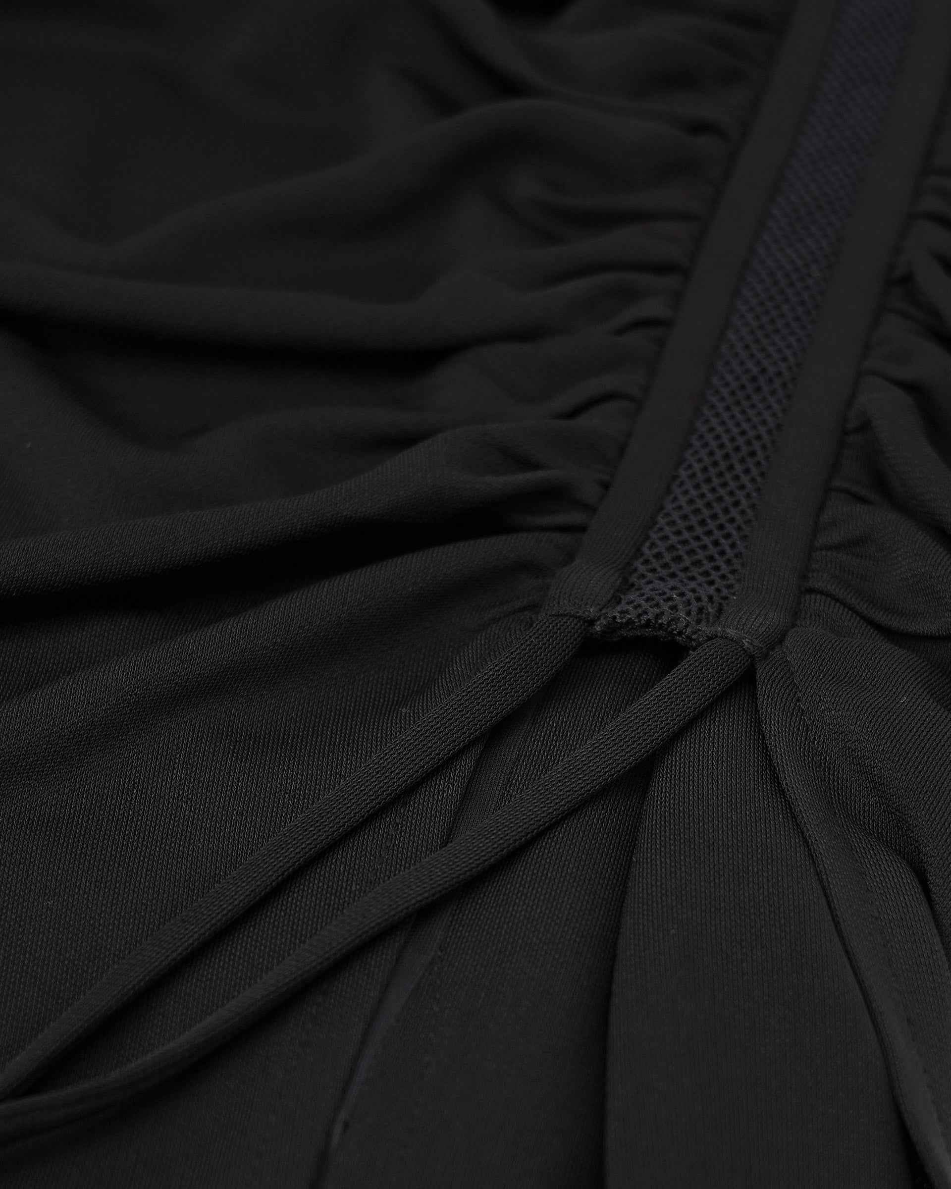Black Ruched Midi Skirt