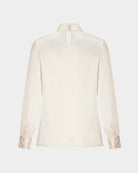 Sculpted Collar Long-Sleeve Blouse