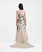 Riverscape High-Low Gown with Embroidery