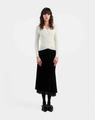 Ivory Draped Knit Top