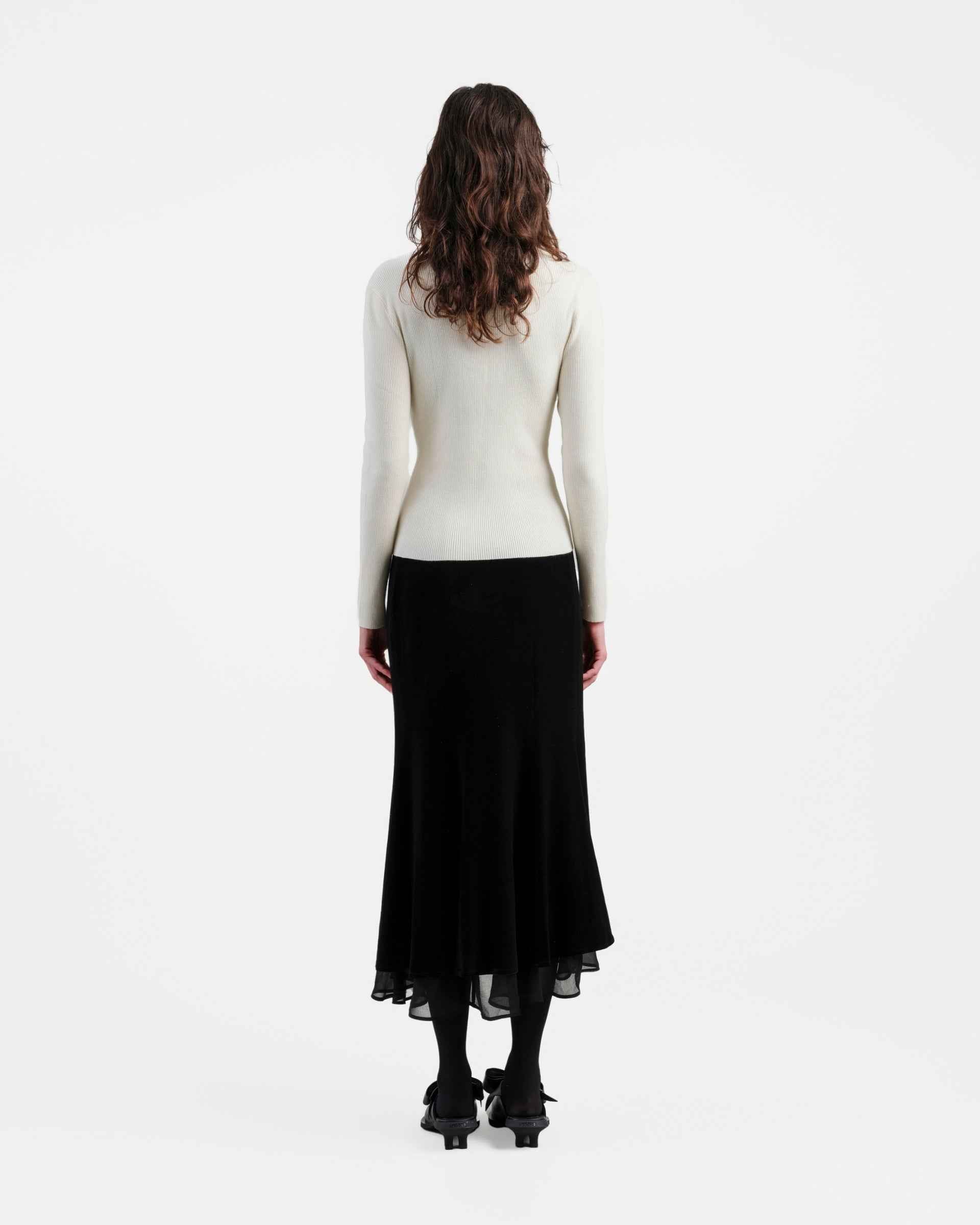 Ivory Draped Knit Top