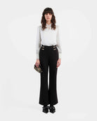 Black Wide-Leg Cropped Trousers