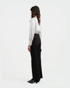 Black Wide-Leg Cropped Trousers - Sussiland