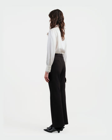 Black Wide-Leg Cropped Trousers - Sussiland
