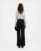 Black Wide-Leg Cropped Trousers