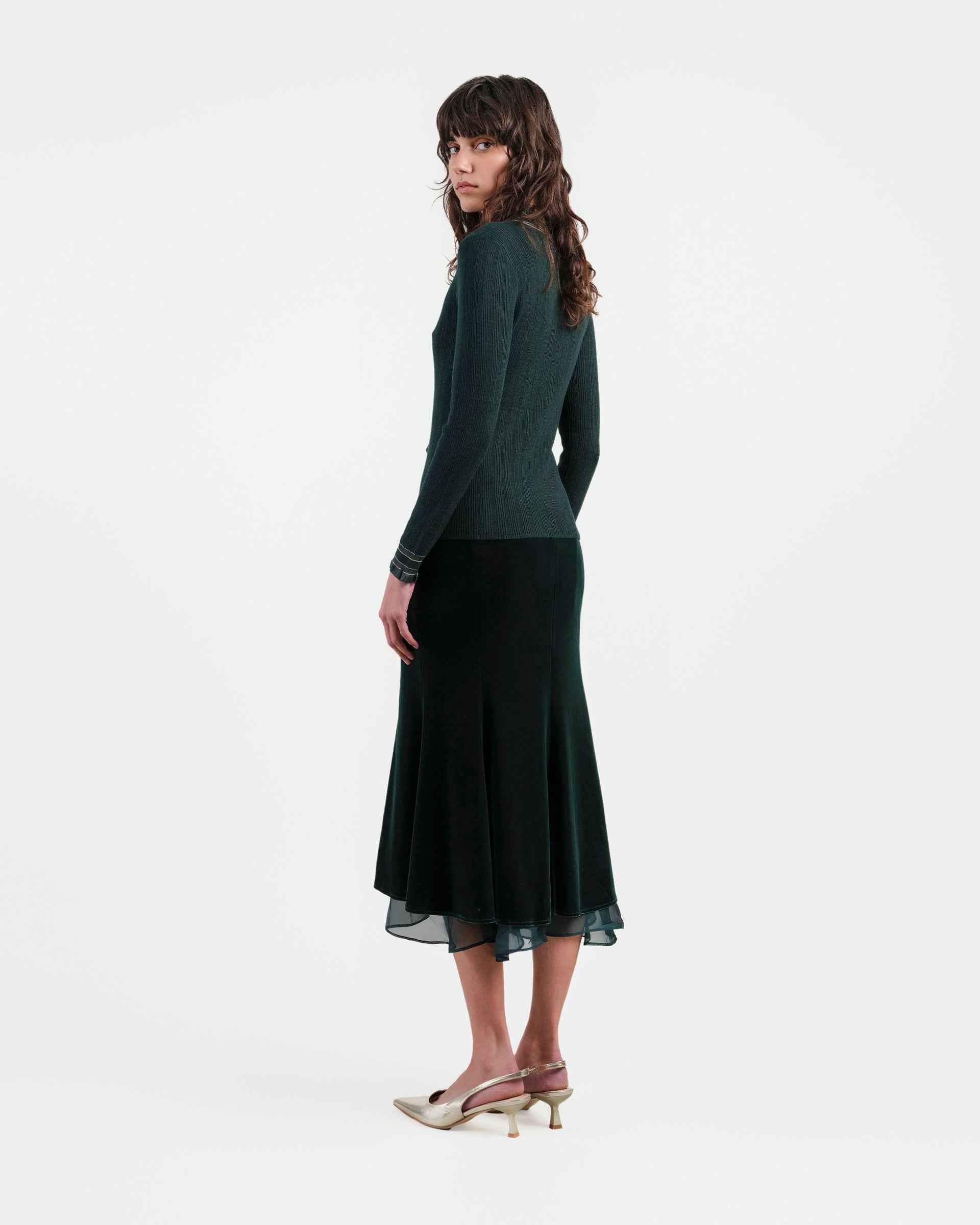 Emerald Bloom Knit Top