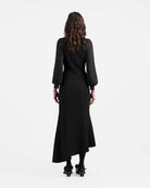 Black Fish-Tail Midi Skirt