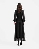 Phoenix Embroidered Midi Skirt with Lace Trim