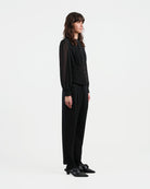 Navy Cropped Tapered Trousers - Sussiland