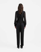 Modern Black Embroidered Blouse
