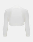 Crystal-Embellished Three-Quarter Sleeve Cropped Cardigan