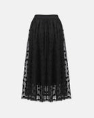 Vintage Polka Dot Rhinestone-Embellished Midi Skirt