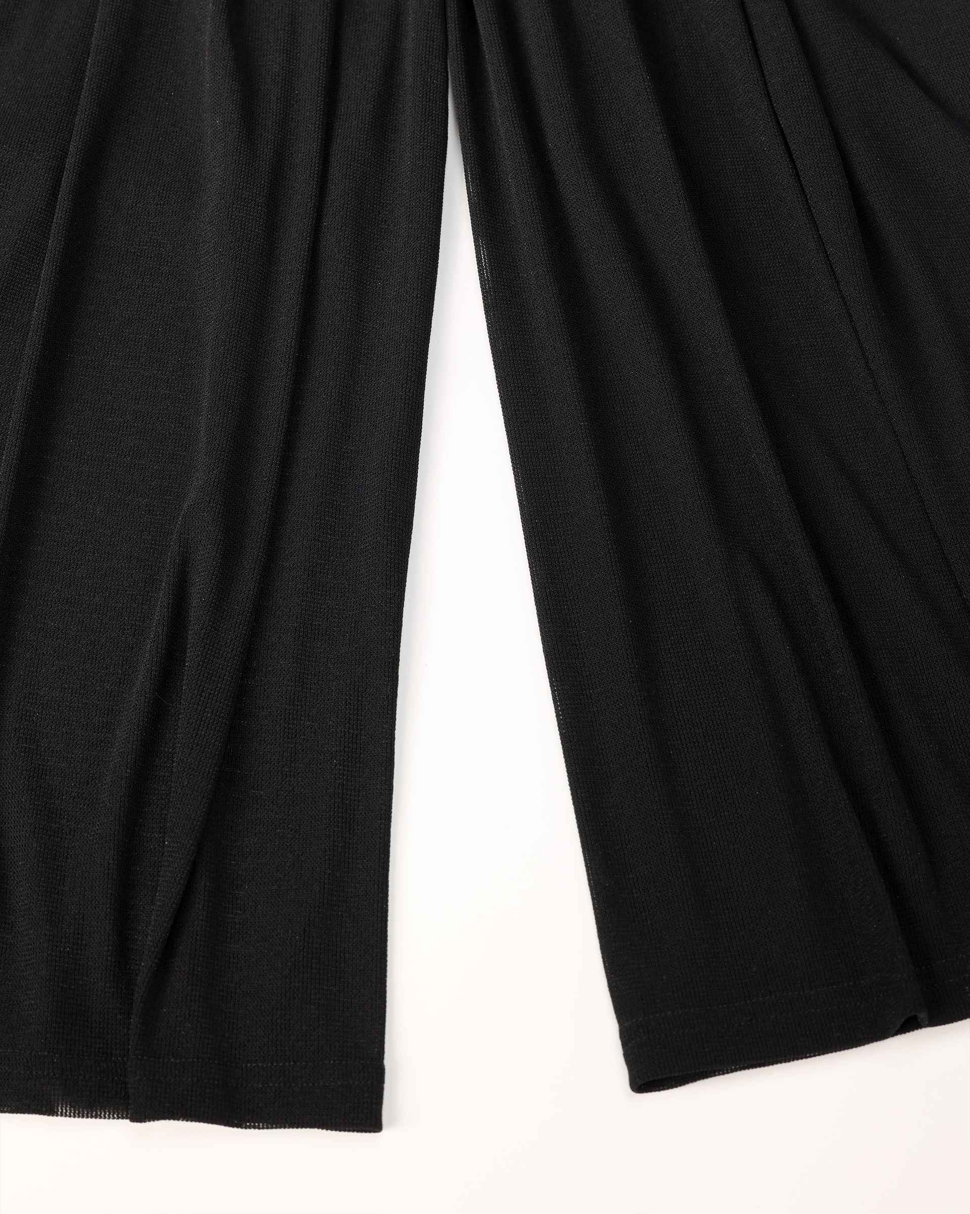 Black Resort-Style Wide-Leg Palazzo Pants