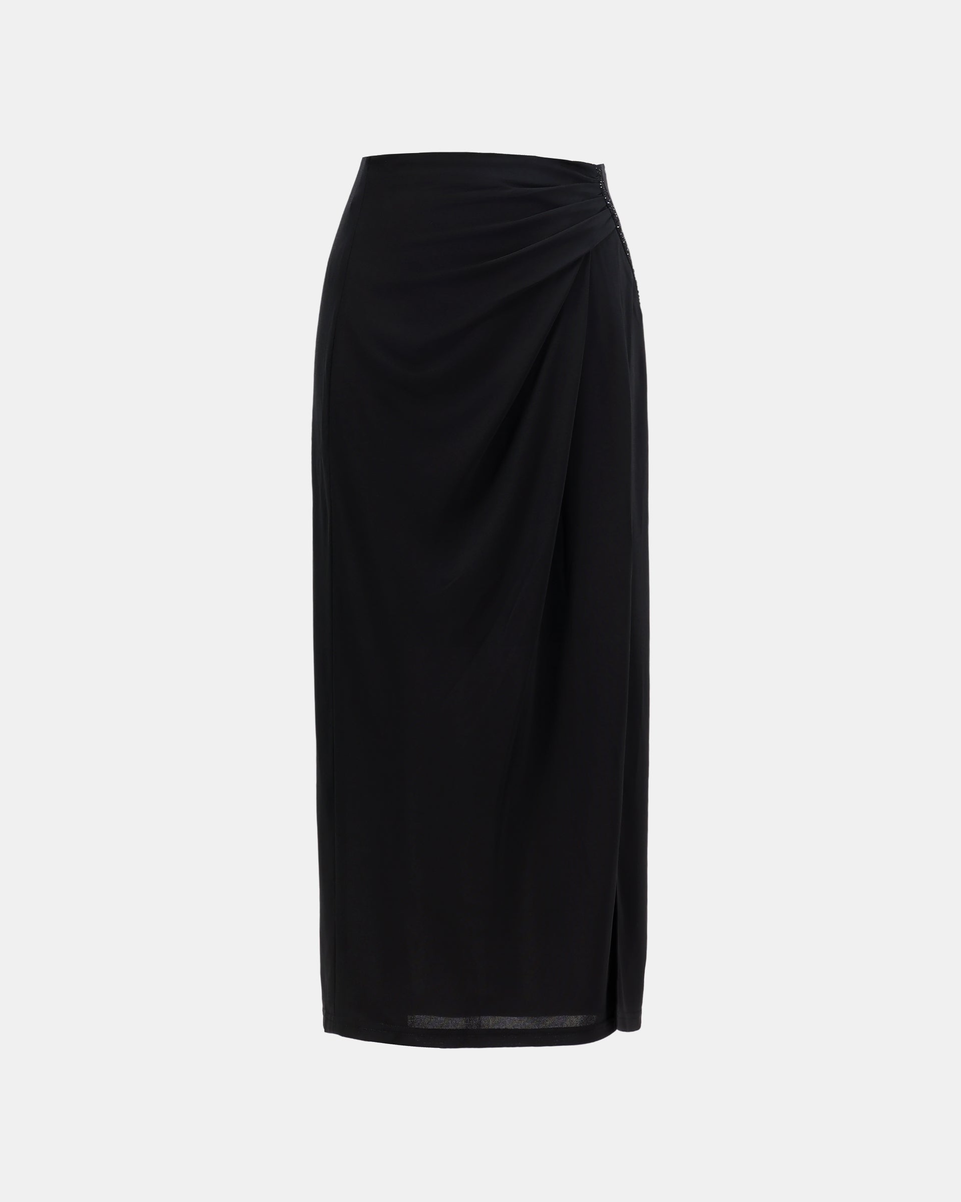 Elegant Crystal-Embellished Bodycon Midi Skirt - Sussiland