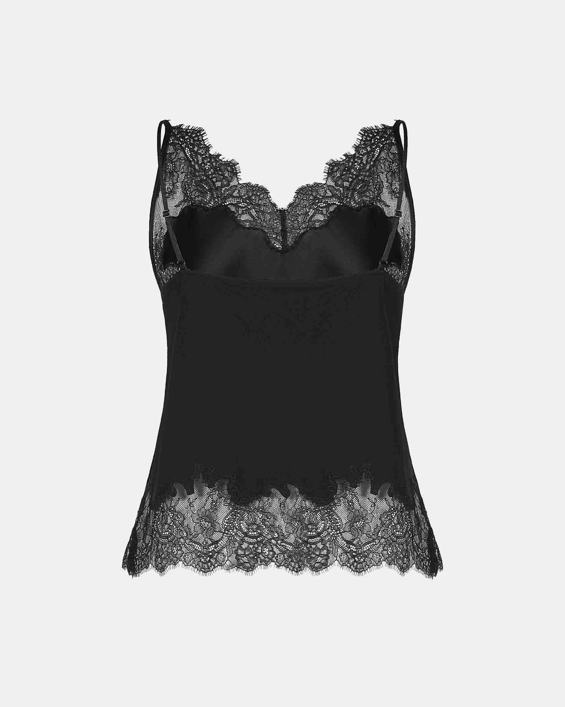 Silk Lace-Trim Camisole