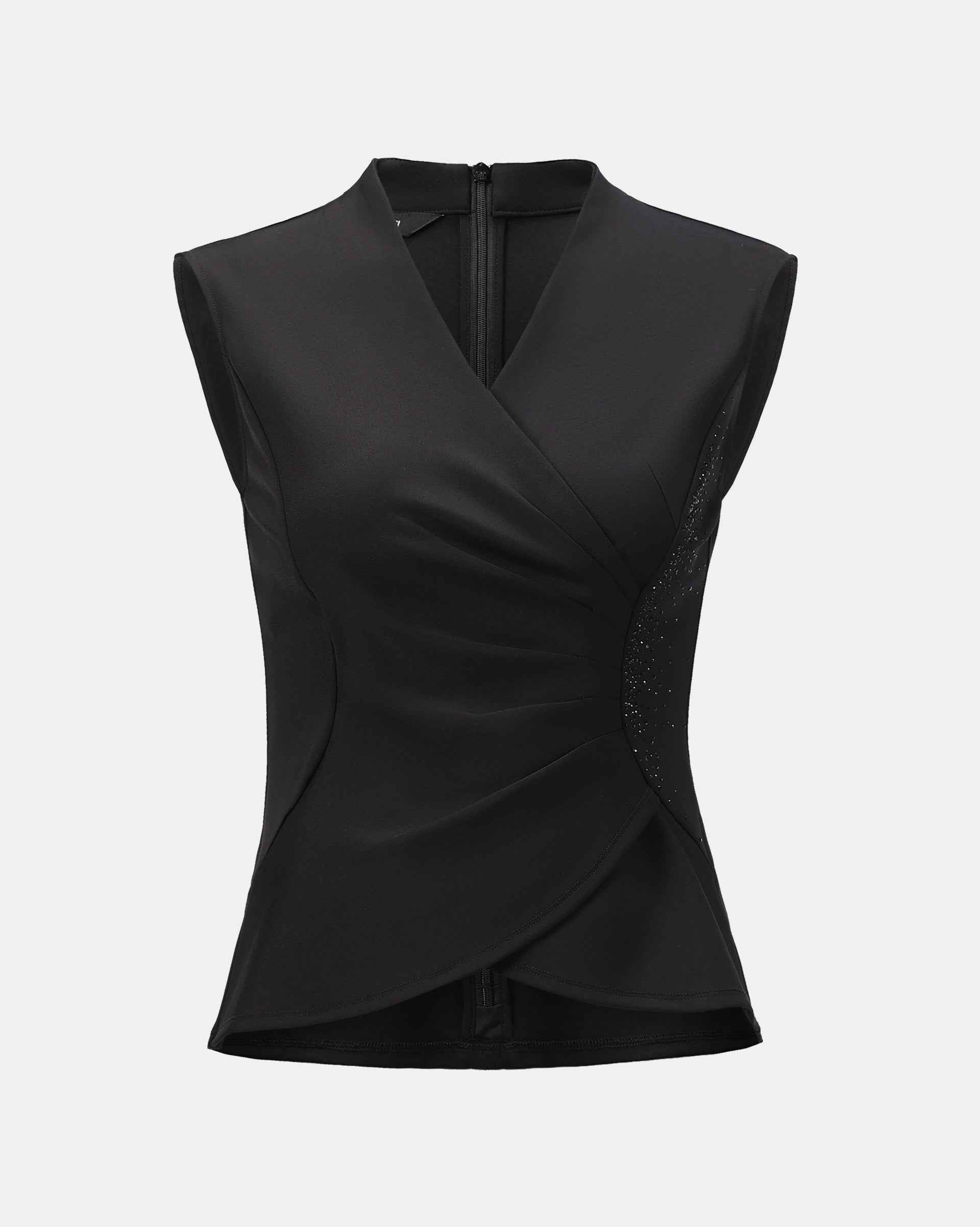 Sophisticated Sleeveless Cinched-Waist Blouse