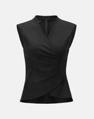 Sophisticated Sleeveless Cinched-Waist Blouse