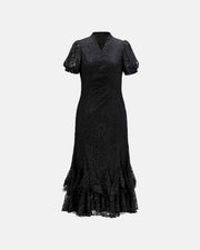 Elegant Lace Dress with Cinched Waist