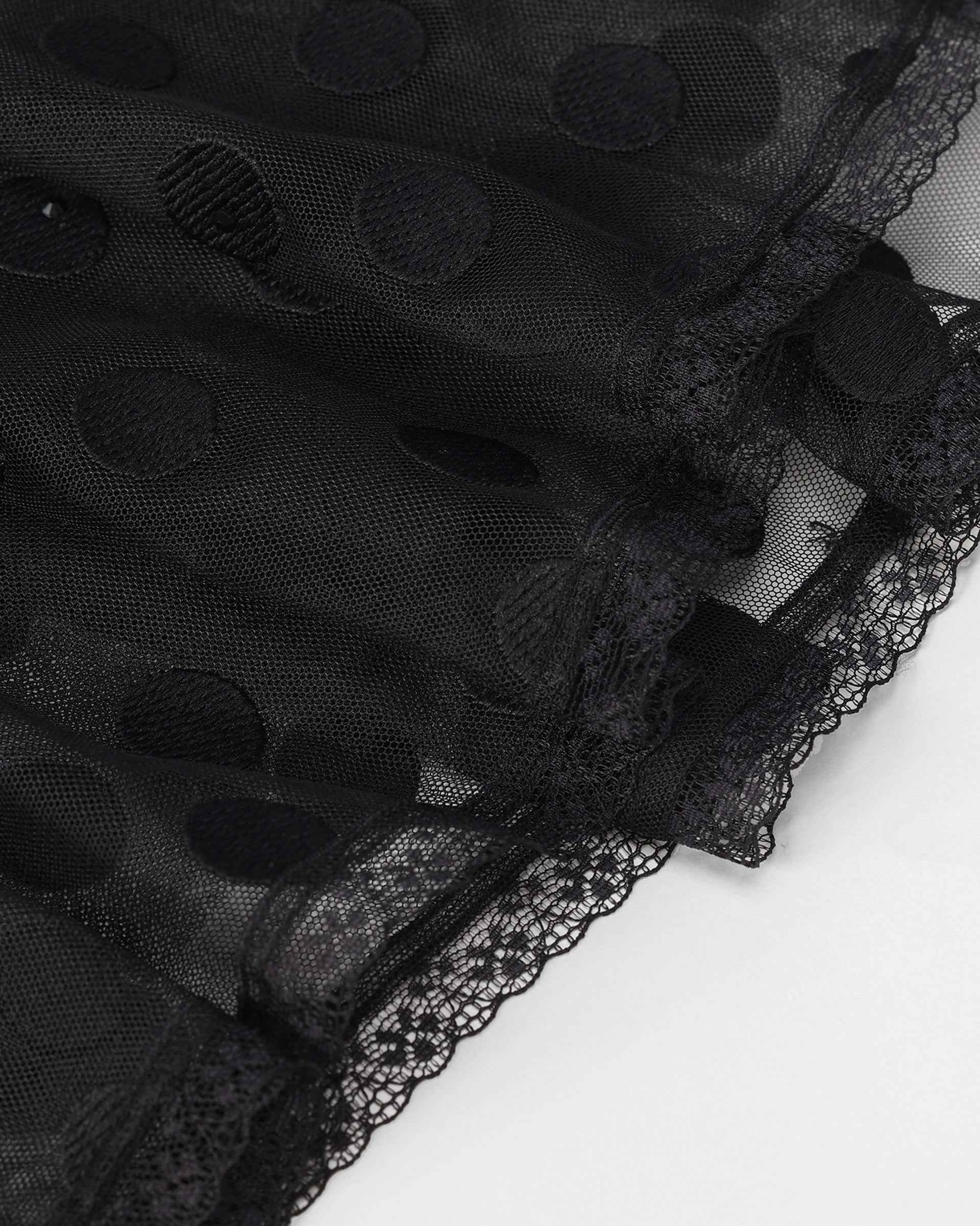 Vintage Polka Dot Rhinestone-Embellished Midi Skirt