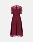 Festive Cinched-Waist Lace Party Dress