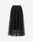 Vintage Polka Dot Rhinestone-Embellished Midi Skirt