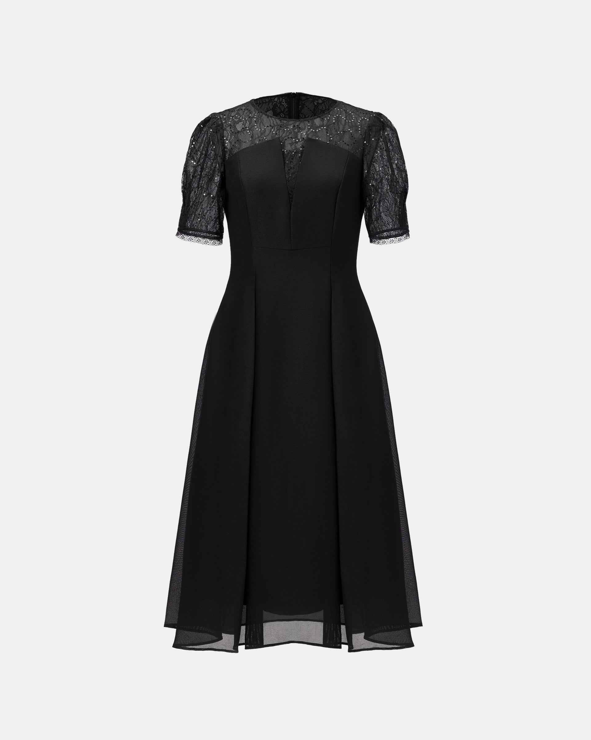 Elegant Waist-Cinching Lace Dress