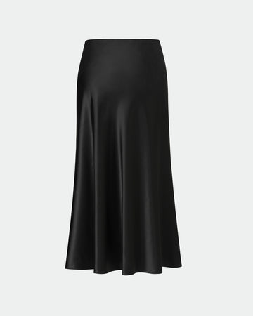 Black Flowing Midi Skirt - Sussiland